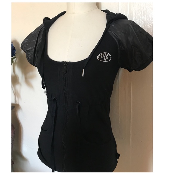 NOT FOR SALE! SOLD!A/X short sleeve zip up hoodie - Picture 2 of 7